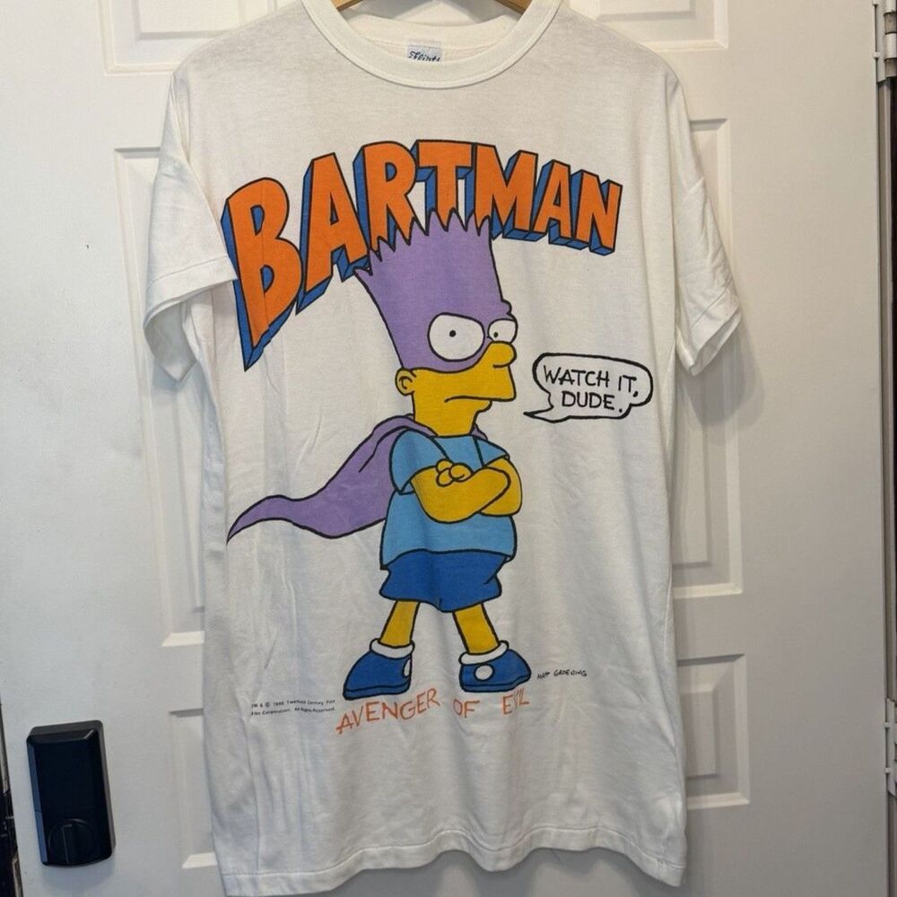Vintage 1990 Bartman Simpsons Flirts Single Stitch T Shirt Watch It Dude
